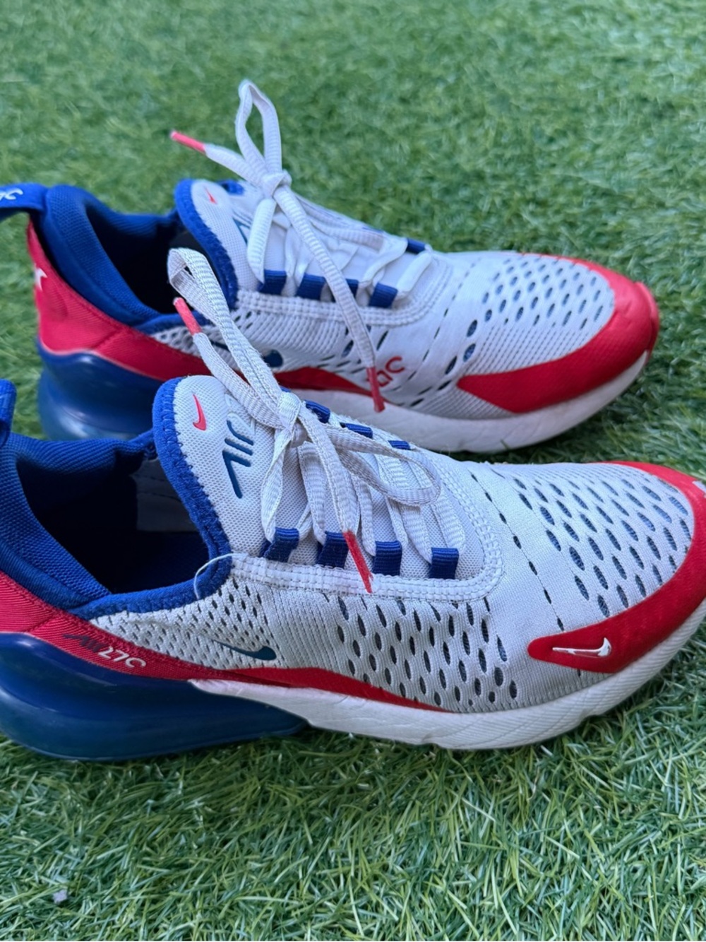 Nike Kids White Red Blue Air Max Style Sneakers